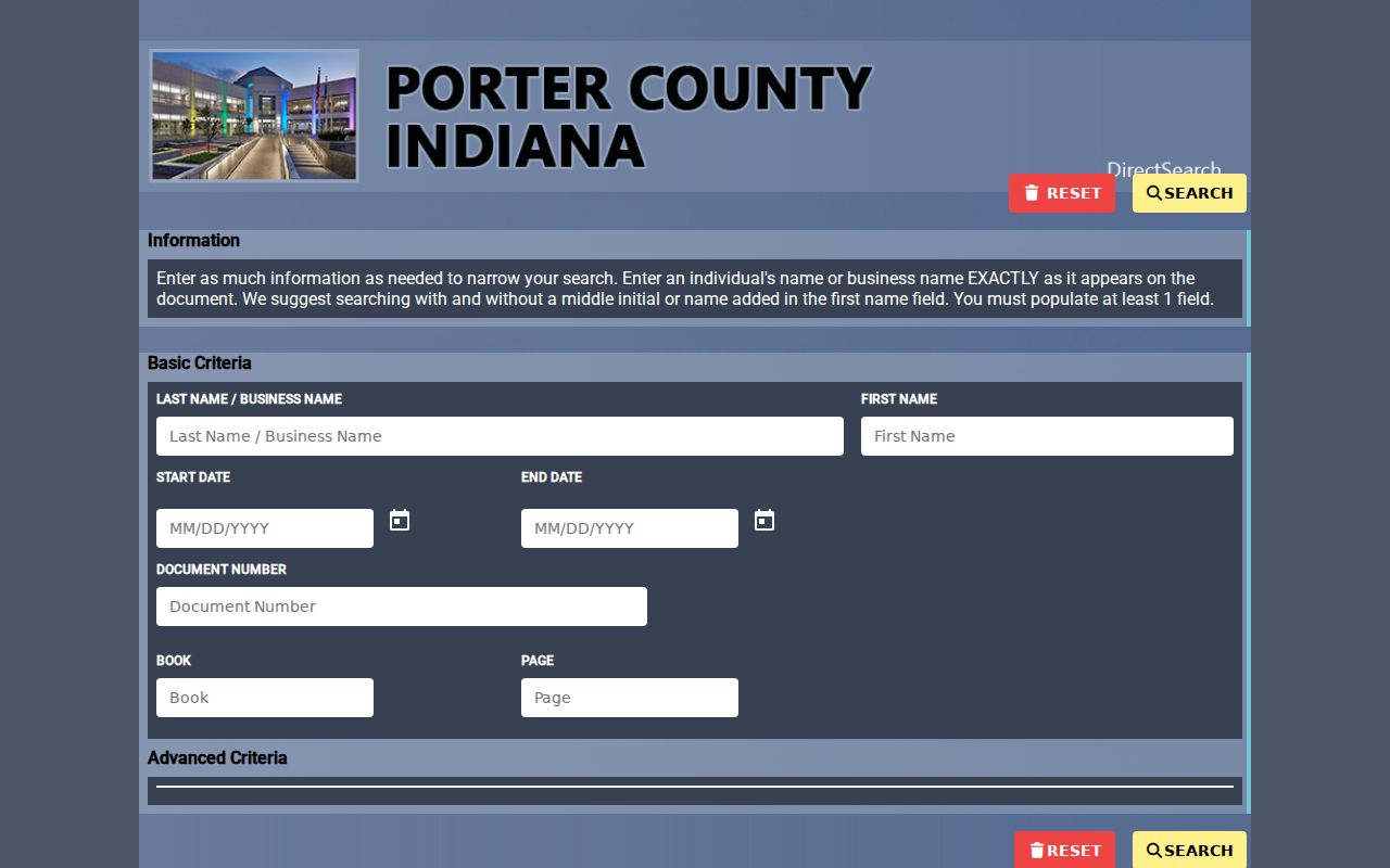 Valparaiso residents directory free recorder index